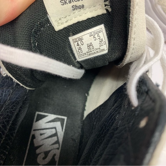 Vans Sk8-Hi Italian weave black & white high top sneakers 5.5 - Picture 11 of 15